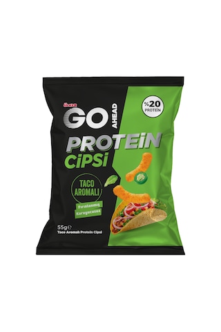 Go Ahead Protein Cipsi - Taco Aromalı - %20 Protein - 55 Gram - 12 Adet