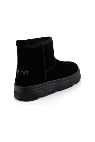 Bambi Siyah Hakiki Deri Kadın Bot & Bootie K02748100602 Siyah