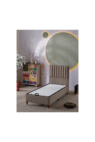 Beehanem Ezgi Kahverengi 90x190 Tek Kişilik Premium Yatak + Baza + Başlık Seti Modern Konfor 3'lü 90 x 190