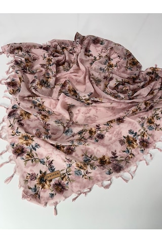 Er İpek Sökme Boncuklu Pamuk Yazma - 95 X 95 - 90 X 90 / Pembe 04 Pembe 04