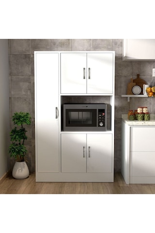 Riva 5 Kapaklı Çok Amaçlı Dolap Mutfak&banyo Dolabı,kiler Beyaz
