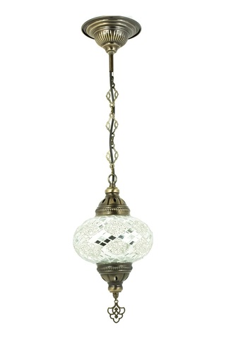 Dekoratif Mozaik Tekli Avize El Yapımı Osmanlı Lambası Renkli