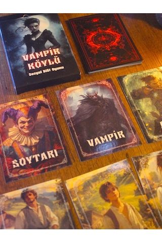 Vampir Köylü Oyun Kartı Kese Hediyeli 16 Kart Eğlenceli Sosyal Rol & Grup Oyunu