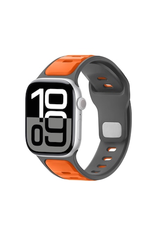 Apple Uyumlu Watch 42mm 44mm 45mm S10 46mm Ultra 49mm Çift Renkli Spor Silikon Kordon Nefes Alabilir