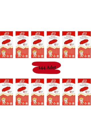 Gen-of Yuvarlak Kırmızı Kopya Kalemi 144 Adet