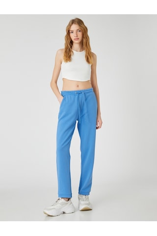 Koton Jogger Eşofman Altı Cep Detaylı Paçası Beli Lastikli Mavi 3sal40081ık 3SAL40081IK637 Mavi
