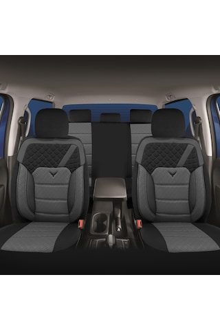 Pandami Oto Koltuk Kılıfı, Tam Set, Gofraj / Gri