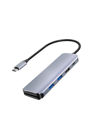 Bix BX09HB 5Gbps Type-C to TF SD Kart Okuyucu PD USB 3.0 4K HDMI Hub Çoklayıcı Dönüştürücü Adaptör