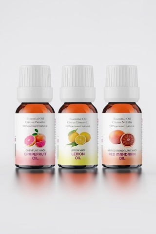 En Sevilen Aromaterapi Uçucu Yağları Paketi Limon Greyfurt Kırmızı Mandalina 10 Ml