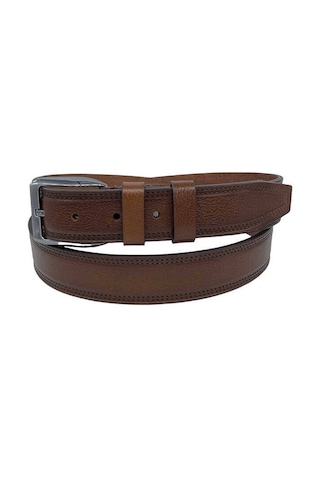 Süzer Deri Taba Hakiki Deri 3.5 Cm. Tokalı Klasik Erkek Kemer // Xd-311-28-st Taba