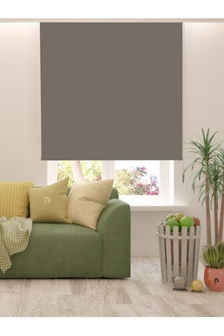 Br Perle Home Koyu Gri Rengi Düz Mekanize Stor Perde Yüksek Kalite Metropol Serisi Koyu Gri