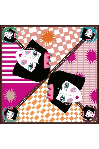 Tarzını Seç Kahverengi Queen Fular / Bandana / Aksesuar 48x48 Cm