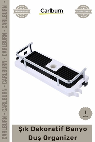 Özel Üretim 24mm Duş Çubuğu Uyumlu Fonksiyonel Şampuanlık Askılı Raf Şık Tasarım Banyo Duş Organizer Çok Renkli