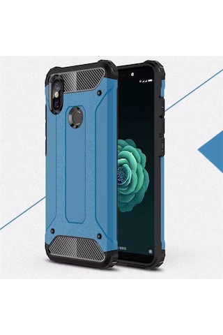 Noktaks - Xiaomi Uyumlu Xiaomi Mi A2 Lite - Kılıf Çift Katman Zırh Tank Crash Military Kapak - Gold T6481 Gold