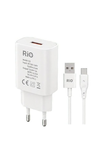 Flayse Usb-c Kablosu Ve 20w Hızlı Şarj Adaptörü Qualcomm Qc3.0 3.4a Rio Tech