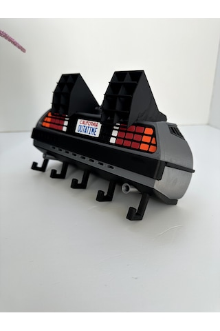 3d Baskı Anahtarlık Askısı Delorean Model Gri - Siyah
