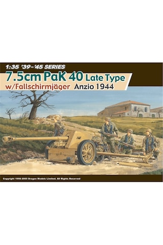 Dragon 6250 1/35 Ölçek ,7.5cm Pak 40 Geç Tip Çekili Top Ve Mürettebatı Anzio 1944 , Plastik Model Kiti-59418