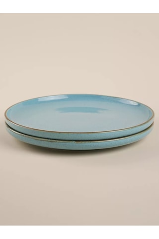 Sl Home 2 Adet Azura Servis Tabağı Seti, Ø 25,5 Cm Porselen 200580854 Açık Mavi