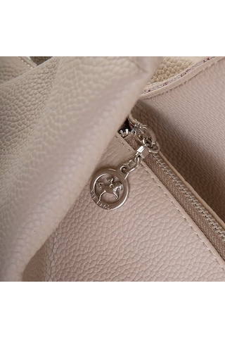 Nas 1271 Kadın Omuz Çantası Bej Baskılı Siyah