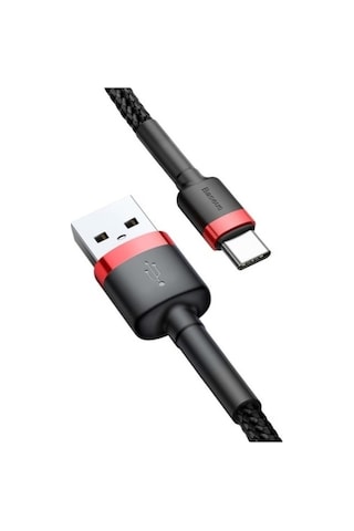 Moly Android Uyumlu Type-c 3.0a Usb Şarj Kablosu 3m Kırmızı Siyah Hızlı Şarj