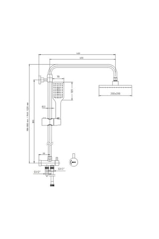 Eca Tiera Teleskobik Kolonlu Banyo Tepe Duş Sistemi Kare Takım 102158042 Krom
