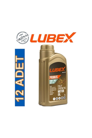 Lubex Primus Mv-La 5W-30 Tam Sentetik Motor Yağı 12 x 1 L