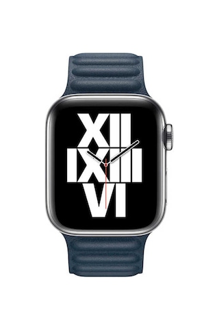 Watch Ultra 49mm Kordon Uyumlu Krd-34 Deri Strap Kayış Lofy Lacivert