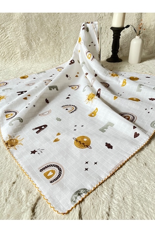 Çok Amaçlı Müslin Örtü 80x90 Cm Yeni Doğan&bebek&çocuk Gökkuşağı Kahverengi