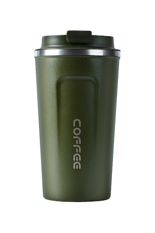 Hfambition 304 Çelik Çift Katmanlı Vakumlu Termos, Yeşil 510ml Seyahat & Ofis Bardak Siyah