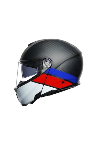 Agv Sport Modular Kask Carbon Kırmızı Beyaz