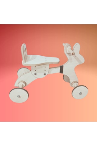 Montessori Çocuk Denge Bisikleti 2-6 Yaş / Mdf Tavşan