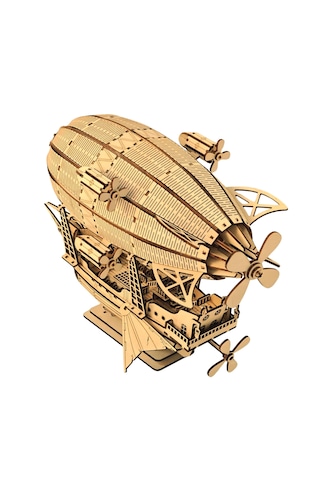 Zeppelin Ahşap Maket Seti Dıy 3d Puzzle Steampunk Hava Gemisi Koleksiyoner Modeli 316 Parça