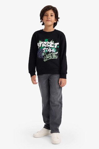 Defacto Erkek Çocuk Bisiklet Yaka Baskılı İçi Yumuşak Tüylü Sweatshirt G5559a825cwbk81 Siyah-bk81