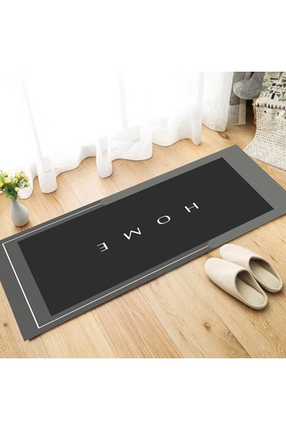 Dijital Kaymaz Yıkanabilir Mutfak Banyo Salon Paspas Halısı Trend Modern Al4001 Antrasit