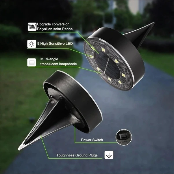 Trendooze Sunshine022 Mavi 4 Adet Solar Bahçe Led Aydınlatma Lambası Ip68 Su Geçirmez Mavi