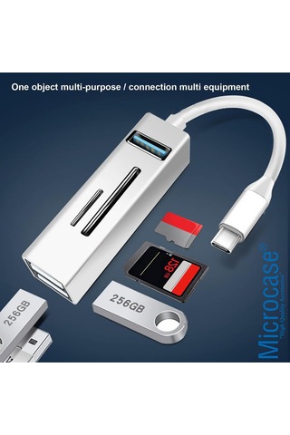Type-c To Usb 3.0 Çoğaltıcı Hub Kart Okuyuculu 5in1 Usb Otg Sd/tf - Al3572
