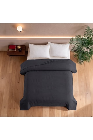 Maxstyle Spring %100 Pamuk Çift Kişilik Pike Antrasit 220x230 Cm Renkli