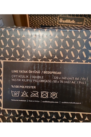 Özdilek Modern Line Çift Kişilik Battaniye Seti 220x240 -piramit Gri
