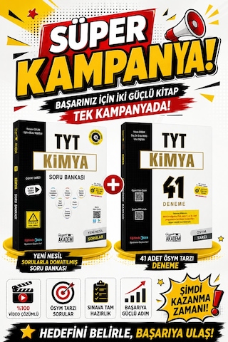 Üçgen Akademi Süper Kampanya Tyt Kimya Soru Bankası + 41 Deneme