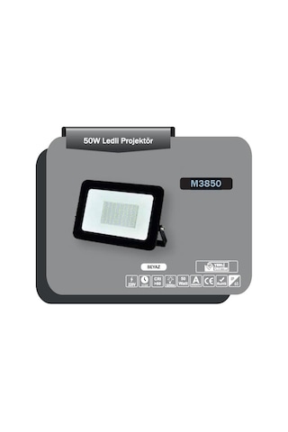 Erkled M3850 Led Projektör 50W Beyaz Işık Smd Led Slim