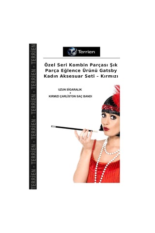 Terrien Özel Seri Kombin Parçası Şık Parça Eğlence Ürünü Gatsby Kadın Aksesuar Seti Kırmızı