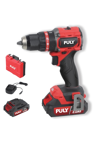 Puly Professional BLMD-358JST 20V 75NM Kömürsüz Akülü Darbeli Matkap Vidalama 2x2.0AH Akü Şarj Cihazı ve Pulybox Çanta
