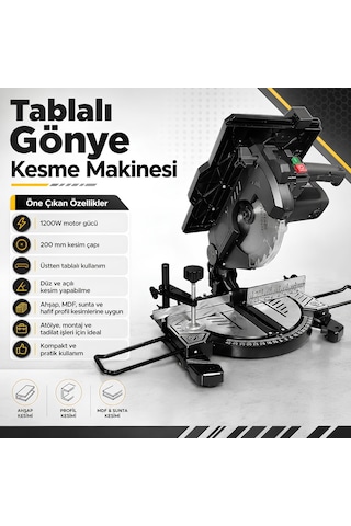 Mur-cell Mur-gm06 Tablalı Gönye Kesme Makinesi 1200w 200 Mm