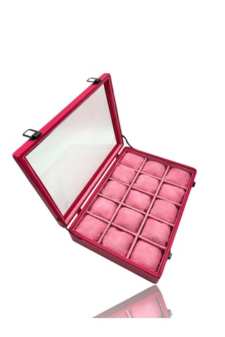 Diji 15'li Saat Kutusu Saat Çantası Pembe İçi Pembe Anneler Günü