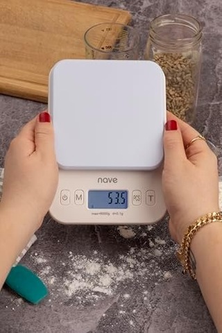 Nave Dijital Mutfak Tartısı, 6kg/0.1g Lcd Ekranlı Yüksek Hassasiyetli Gıda Ölçeği, Çoklu Ünite G/oz/ml/lb , Pille Çalışır - Kuaför Salonu İçin Pişirme, Pişirme Ve Ağırlık Kontrolü Renk Ölçeği İçin Açık Bej 45599765