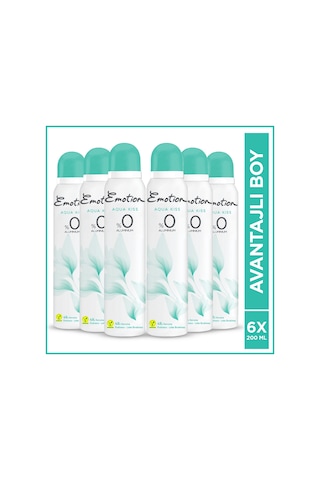 Emotion Aqua Kiss Kadın Sprey Deodorant 6 x 200 ML