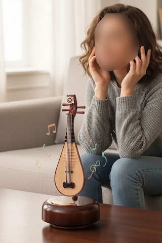 Saz Tasarımlı Müzik Kutusu Dekoratif Müzik Kutusu Nostaljik Hediye Şirin Müzik Kutusu