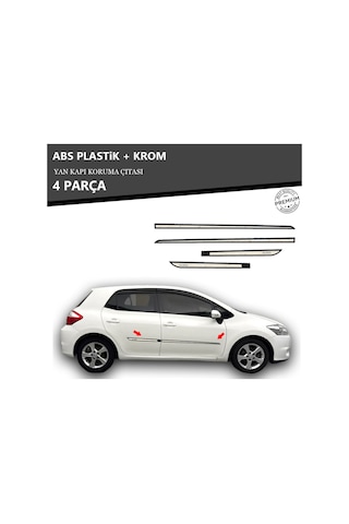 Toyota Aurıs 2007 Üzeri Yan Kapı Koruma Çıtası Plastik + Krom Unvrslppkçt00071