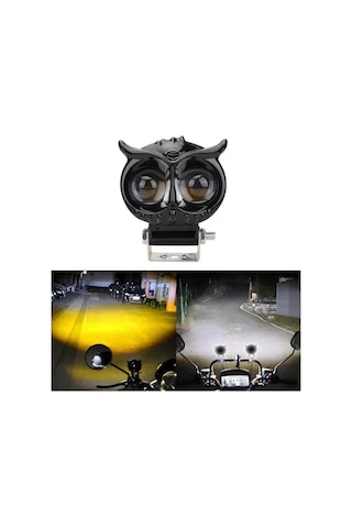 Baykuş Sis Farı Çift Renk Sarı-beyaz Araç Motosiklet Off Road Led Lamba Delici Yayıcı Projekt Metal Arazi Çalışma LED Far 41618078