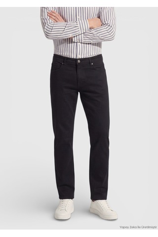 Ramsey Siyah Slim Fit Denim Pamuk Karışımlı Pantolon siyah